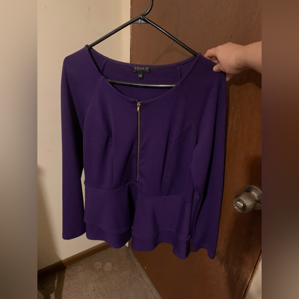 Venus Long Sleeve Purple Blouse